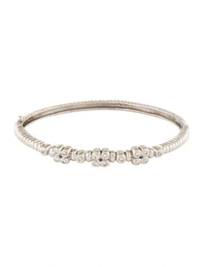 Pre-owned Bracelet 14k Diamond Hinged Bangle , 6.5" In Multi