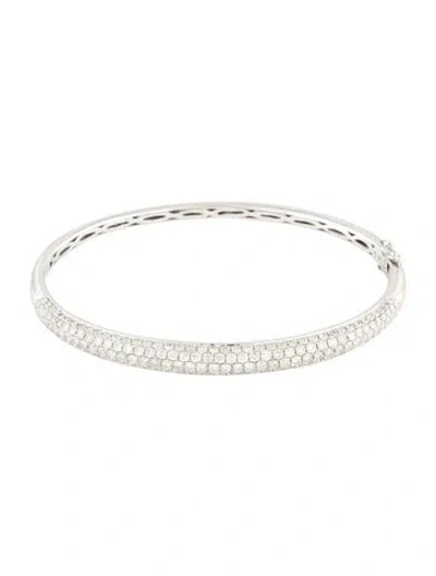 Pre-owned Bracelet 14k Diamond Hinged Bangle , 6.75" In Multi