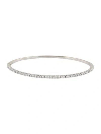 Pre-owned Bracelet 14k Diamond Hinged Bangle , 6.75" In Multi