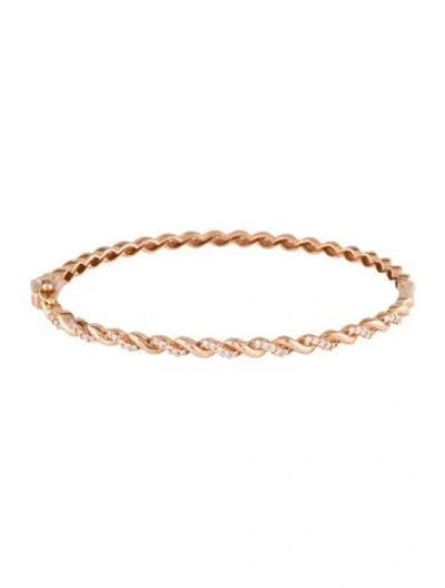 Pre-owned Bracelet 14k Diamond Hinged Bangle , 6.75" In Multi