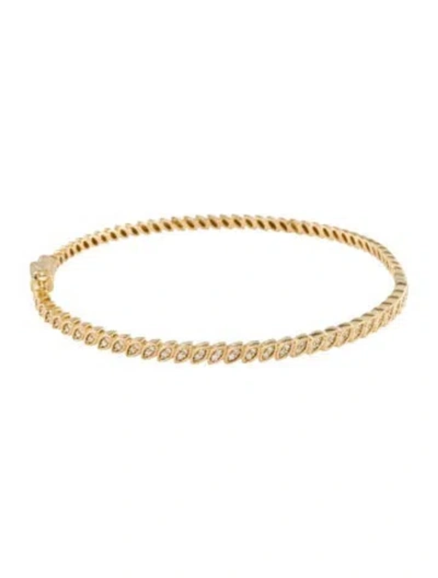 Pre-owned Bracelet 14k Diamond Hinged Bangle , 7" In Multi