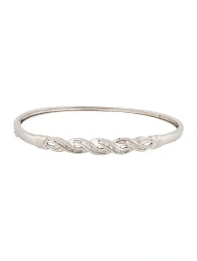 Pre-owned Bracelet 14k Diamond Hinged Bangle , 7.25" In Multi