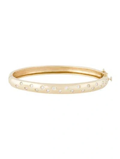 Pre-owned Bracelet 14k Diamond Hinged Bangle , 7.25" In Multi