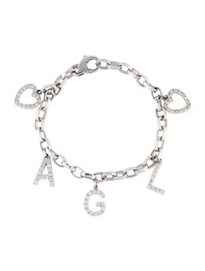 Pre-owned Bracelet 14k Diamond Initial Charm , 6.75" In Multi