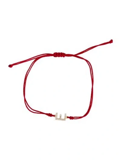 Pre-owned Bracelet 14k Diamond Initial 'e' Cord , 9" In Multi