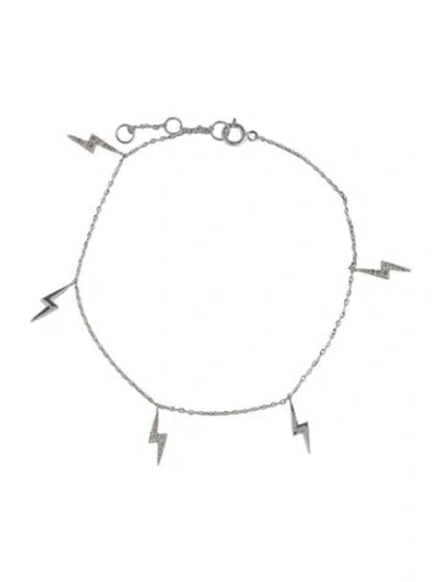 Pre-owned Bracelet 14k Diamond Lightning Bolt Station , 7" In Multi
