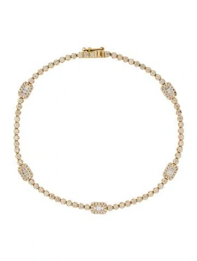 Pre-owned Bracelet 14k Diamond Line , 7" In Multi