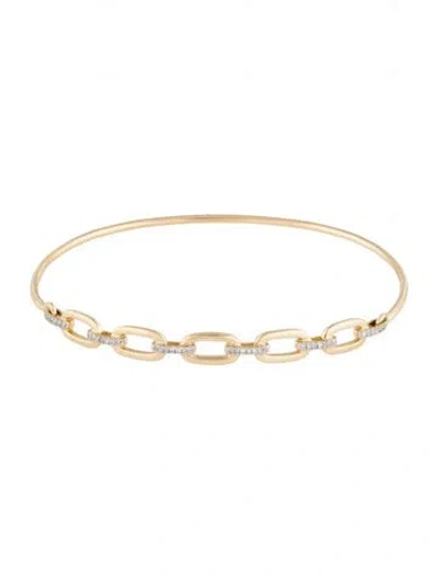 Pre-owned Bracelet 14k Diamond Link Bangle , 6.5" In Multi