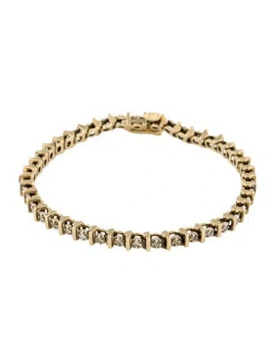 Pre-owned Bracelet 14k Diamond Link , 5.75" In Multi