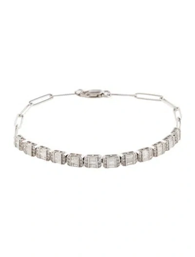 Pre-owned Bracelet 14k Diamond Link , 6.5" In Multi