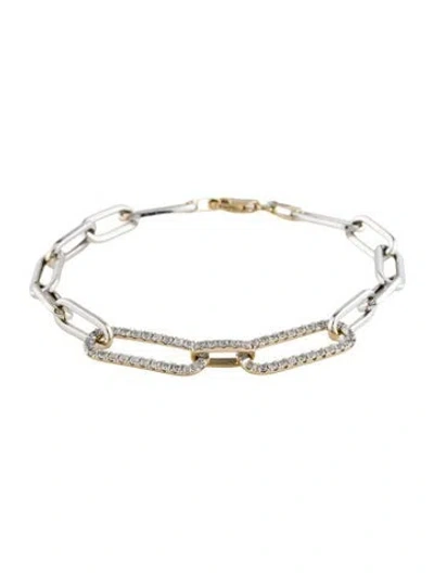 Pre-owned Bracelet 14k Diamond Link , 6.5" In Multi