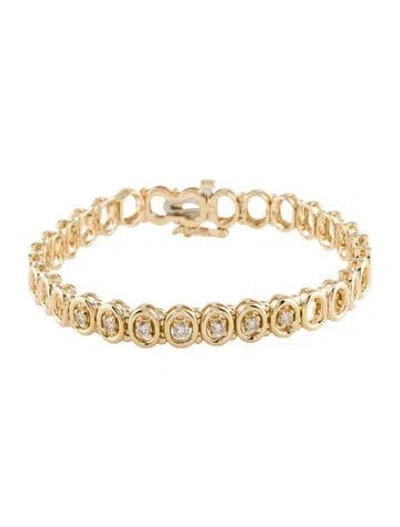 Pre-owned Bracelet 14k Diamond Link , 6.5" In Multi