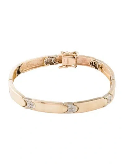 Pre-owned Bracelet 14k Diamond Link , 6.75" In Multi