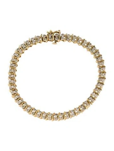Pre-owned Bracelet 14k Diamond Link , 6.75" In Multi