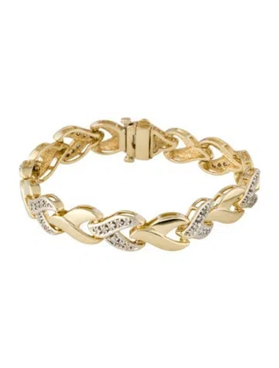 Pre-owned Bracelet 14k Diamond Link , 6.75" In Multi