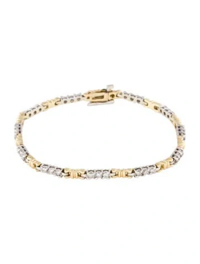 Pre-owned Bracelet 14k Diamond Link , 6.75" In Multi