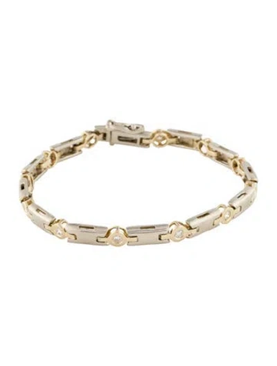 Pre-owned Bracelet 14k Diamond Link , 6.75" In Multi