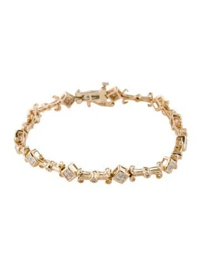 Pre-owned Bracelet 14k Diamond Link , 6.75" In Multi