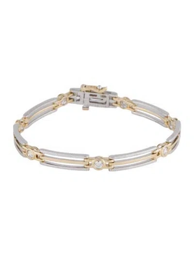 Pre-owned Bracelet 14k Diamond Link , 6.75" In Multi