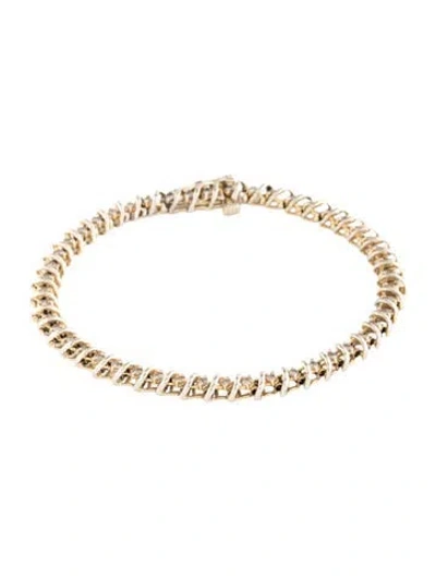 Pre-owned Bracelet 14k Diamond Link , 6.75" In Multi