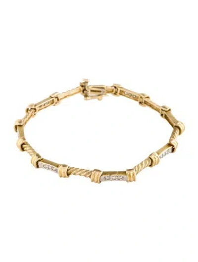 Pre-owned Bracelet 14k Diamond Link , 6.75" In Multi