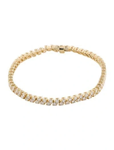 Pre-owned Bracelet 14k Diamond Link , 7" In Multi
