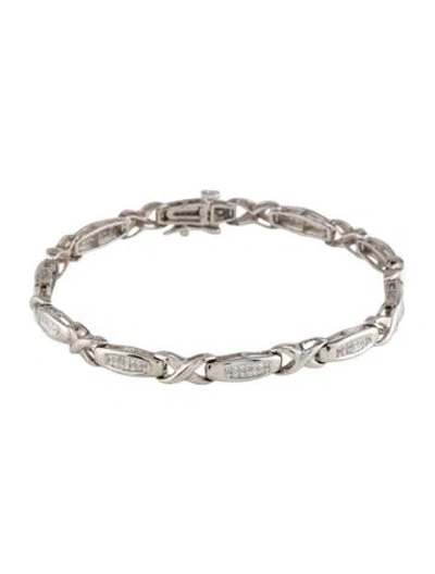 Pre-owned Bracelet 14k Diamond Link , 7" In Multi