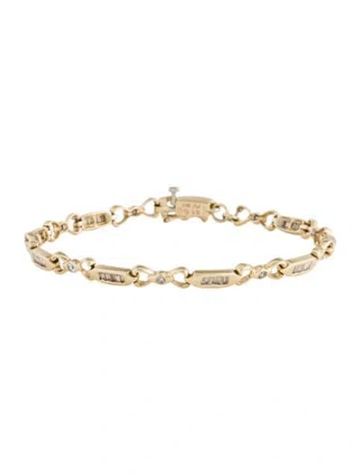 Pre-owned Bracelet 14k Diamond Link , 7" In Multi