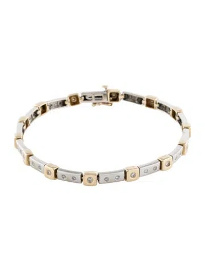 Pre-owned Bracelet 14k Diamond Link , 7" In Multi