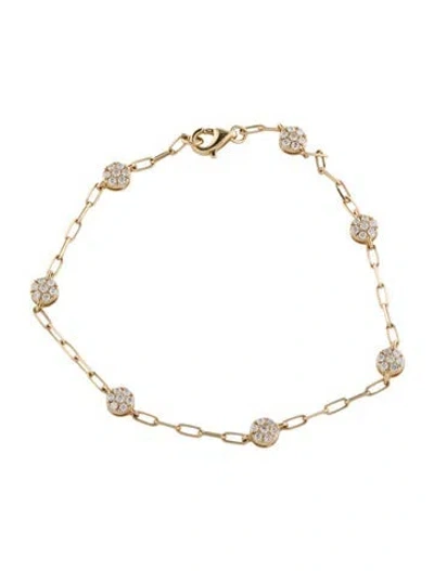 Pre-owned Bracelet 14k Diamond Link , 7" In Multi