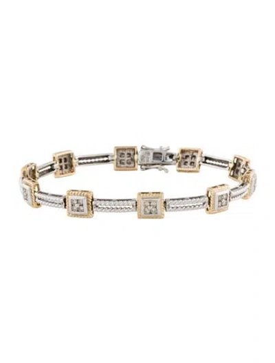 Pre-owned Bracelet 14k Diamond Link , 7" In Multi