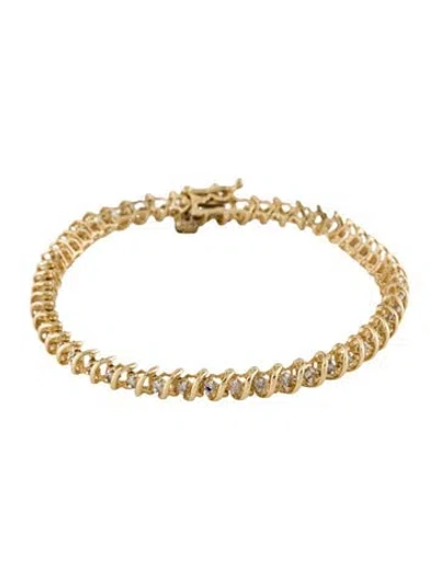 Pre-owned Bracelet 14k Diamond Link , 7" In Multi