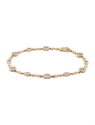 Pre-owned Bracelet 14k Diamond Link , 7" In Multi
