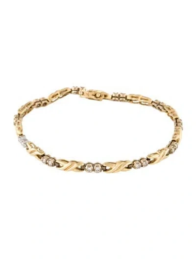 Pre-owned Bracelet 14k Diamond Link , 7.25" In Multi