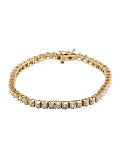 Pre-owned Bracelet 14k Diamond Link , 7.25" In Multi