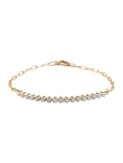 Pre-owned Bracelet 14k Diamond Link , 7.25" In Multi