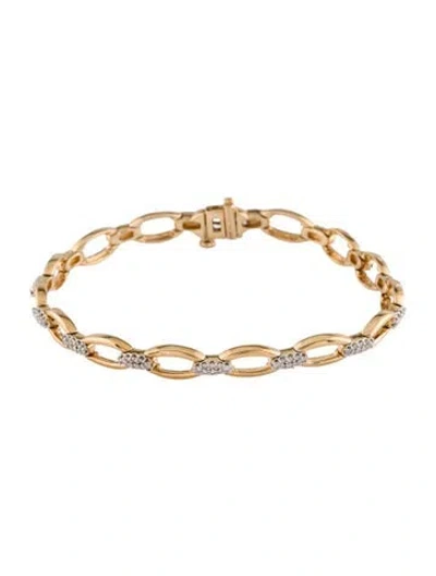Pre-owned Bracelet 14k Diamond Link , 7.25" In Multi