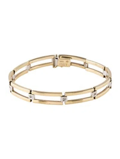 Pre-owned Bracelet 14k Diamond Link , 7.25" In Multi
