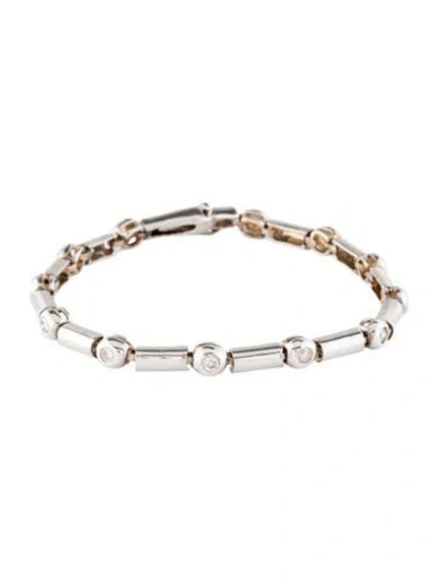 Pre-owned Bracelet 14k Diamond Link , 7.25" In Multi