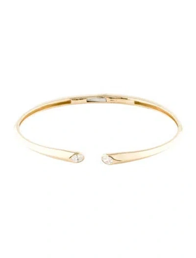 Pre-owned Bracelet 14k Diamond Open Cuff , 6.5" In Multi