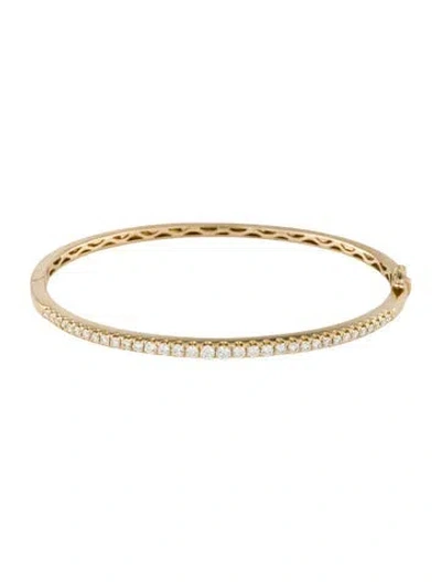 Pre-owned Bracelet 14k Diamond Oval Bangle , 6.75" In Multi