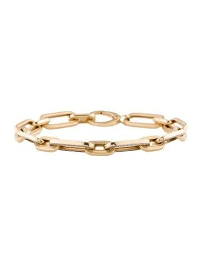 Pre-owned Bracelet 14k Diamond Oval Link , 6.25" In Multi