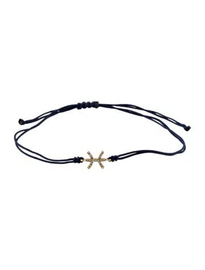 Pre-owned Bracelet 14k Diamond Pisces Adjustable Station , 9.25" In Multi