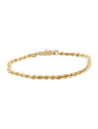 Pre-owned Bracelet 14k Diamond Rope Chain , 6.5" In Multi