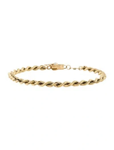 Pre-owned Bracelet 14k Diamond Rope Chain Link , 7" In Multi