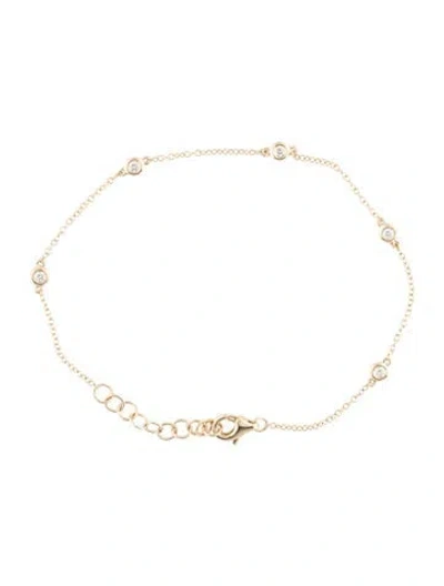 Pre-owned Bracelet 14k Diamond Station, 7" In Multi