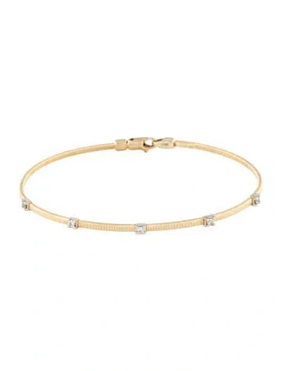 Pre-owned Bracelet 14k Diamond Station Bangle , 7" In Multi