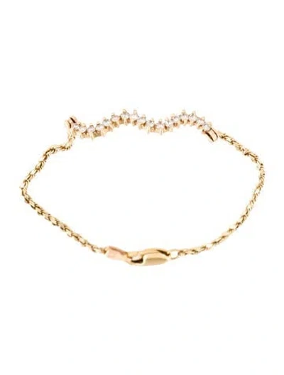 Pre-owned Bracelet 14k Diamond Station , 5.5" In Multi