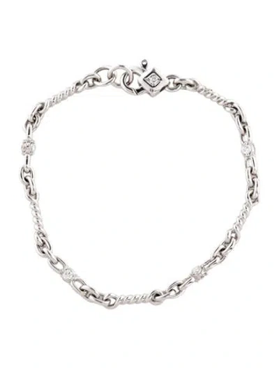 Pre-owned Bracelet 14k Diamond Station , 6" In Multi