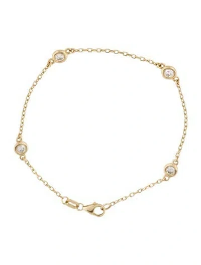 Pre-owned Bracelet 14k Diamond Station , 6.25" In Multi